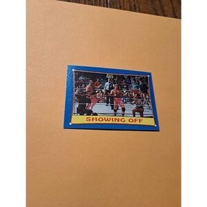 Vintage 1987 WWF Topps Trading Card 63 Hart Foundation Showing Off Wrestling
